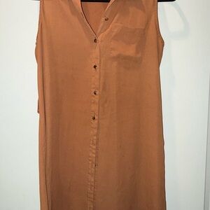 Sleeveless Button-Up Dress